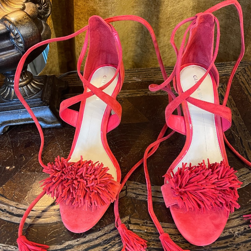 Gianni Bini Strappy Sandal Heel, Poppy Red